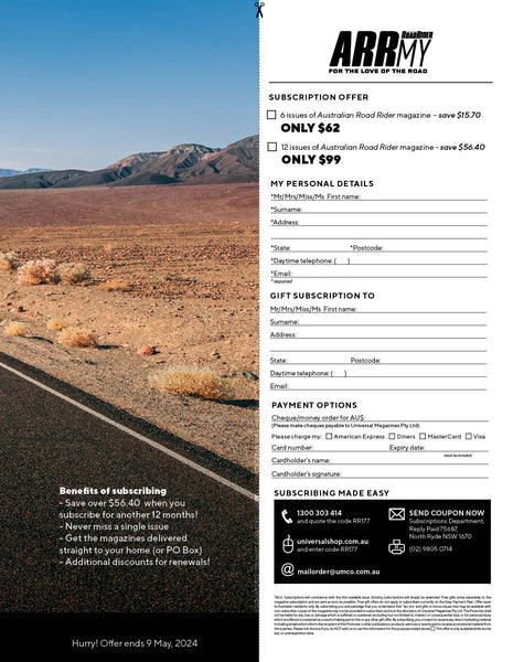 Australian Road Rider Magazine Subscription