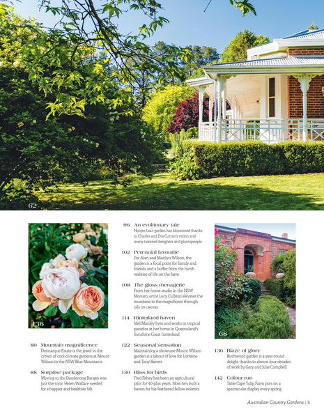 Australian Country Gardens bookazine 2021 table of contents 2