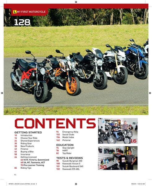 My First Motorcycle Bookazine 2015 table of contents 1
