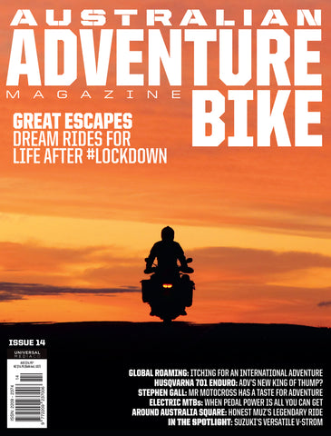 The adventurer rider's bible, Australian Adventure Bike shows you how to make the best out of your bike. Printed on premium stock Australian Adventure Bike magazine contains pages of adventure bike bliss. Readers will be treated to the highest quality photography and journalism with bike tests and bucket-list rides leading the features. Each issue will also have dedicated ride tutorials and handy on track how to’s and will be chockas full of gear and accessories that we know riders love. issue 14
