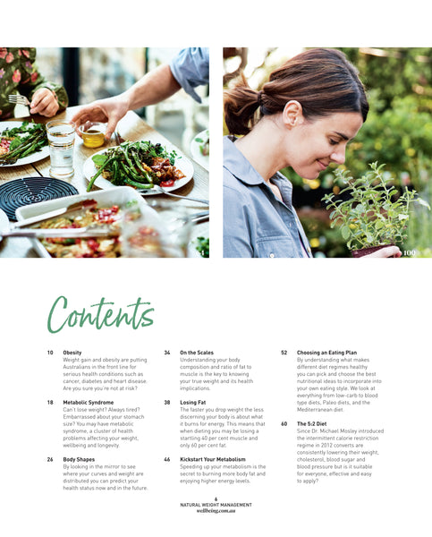 WellBeing Natural Weight Management Bookazine 2019 table of contents 1