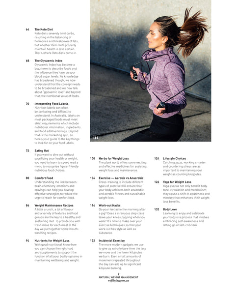 WellBeing Natural Weight Management Bookazine 2019 table of contents 2