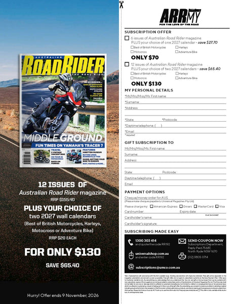 Australian Road Rider Magazine Subscription