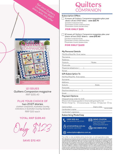 Quilters Companion Magazine Subscription