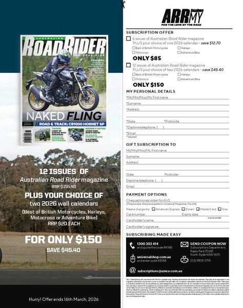 Australian Road Rider Magazine Subscription