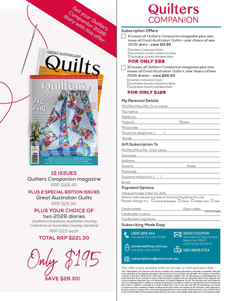 Quilters Companion Magazine Subscription
