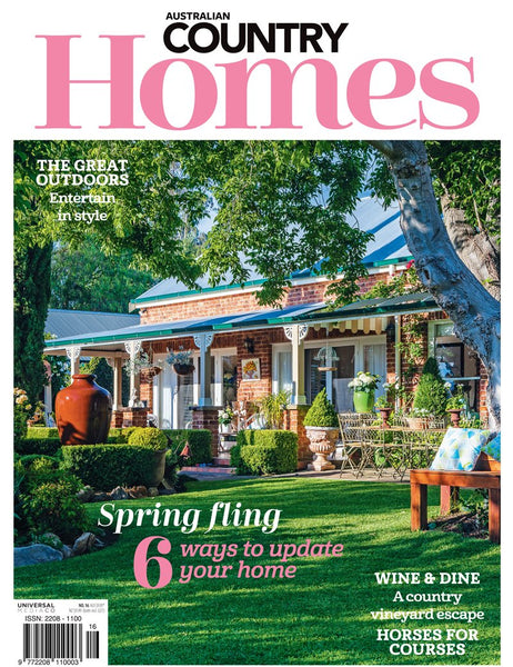 Australian Country Homes Cover 16 Australian Country Homes shows the warmth of the country aesthetic. We open the doors to some of Australia’s most interesting homes and see the enviable everyday lives of those who have made the move to a calmer, more welcoming and personally enriched way of living.