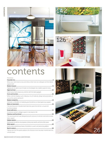 Designer Kitchens & Bathrooms Bookazine 2013 table of contents 1