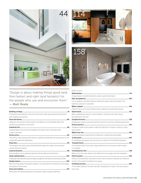Designer Kitchens & Bathrooms Bookazine 2013 table of contents 2