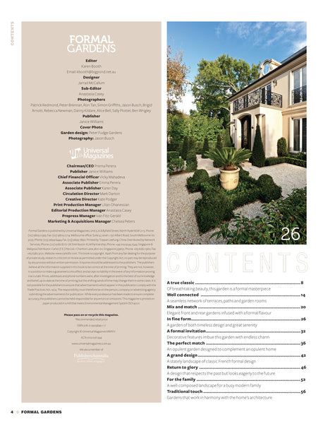 Formal Gardens bookazine 2014 table of contents 1