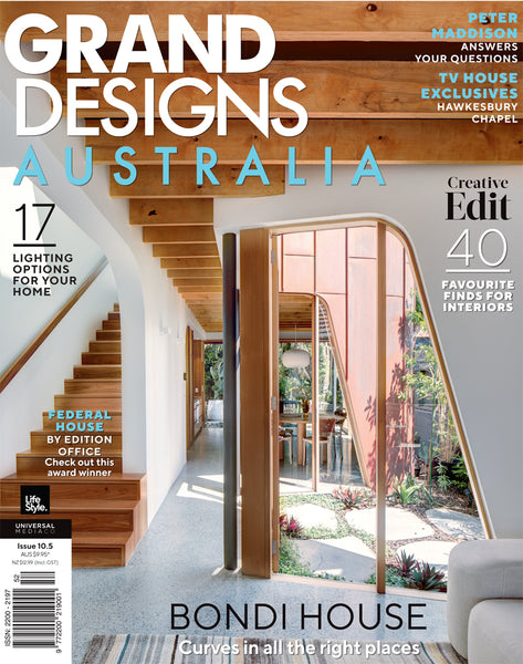 From renovating to building and decorating, Grand Designs Australia is the magazine that will inspire you to transform your house into your dream home. Each issue will feature houses comprised of diverse styles and budgets -- from new builds to flips and renovations.  grand designs australia cover issue 105