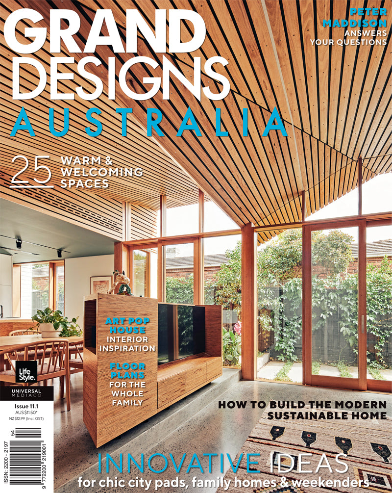 From renovating to building and decorating, Grand Designs Australia is the magazine that will inspire you to transform your house into your dream home. Each issue will feature houses comprised of diverse styles and budgets -- from new builds to flips and renovations.  grand designs australia cover issue 111