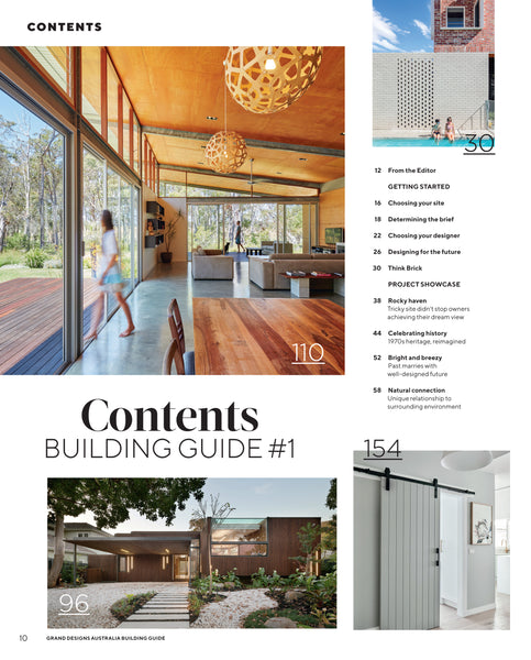 Grand Designs Australia Building Guide 2020 table of contents 1