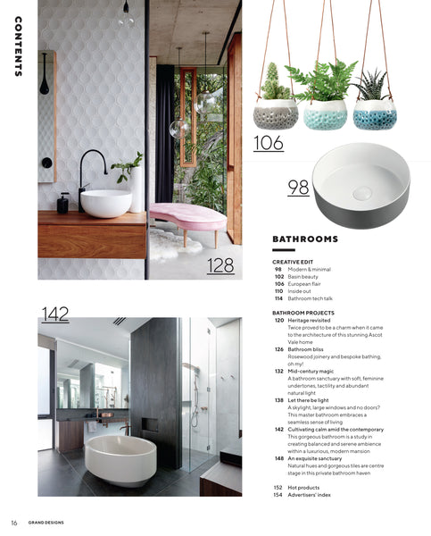 Grand Designs Australia Kitchens & Bathrooms Bookazine 2021 table of contents 2