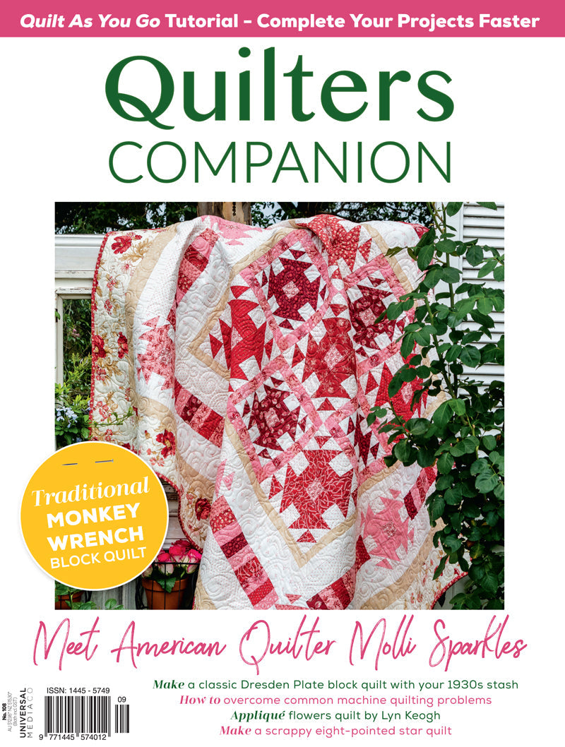 Quilters Companion is the magazine to inspire you to get quilting. Inside Quilters Companion are exquisite patchwork and quilting projects that both hand and machine quilters will absolutely enjoy.
