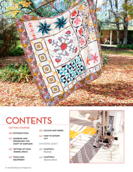 Quilt Workshop for Beginners Bookazine 2015 table of contents 1