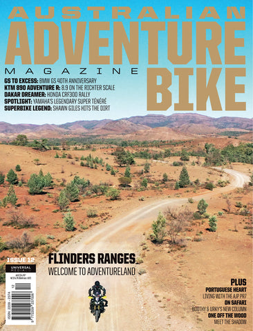 The adventurer rider's bible, Australian Adventure Bike shows you how to make the best out of your bike. Printed on premium stock Australian Adventure Bike magazine contains pages of adventure bike bliss. Readers will be treated to the highest quality photography and journalism with bike tests and bucket-list rides leading the features. Each issue will also have dedicated ride tutorials and handy on track how to’s and will be chockas full of gear and accessories that we know riders love. issue 12