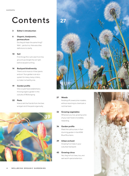 WellBeing Organic Gardening Bookazine 2020 table of contents 1