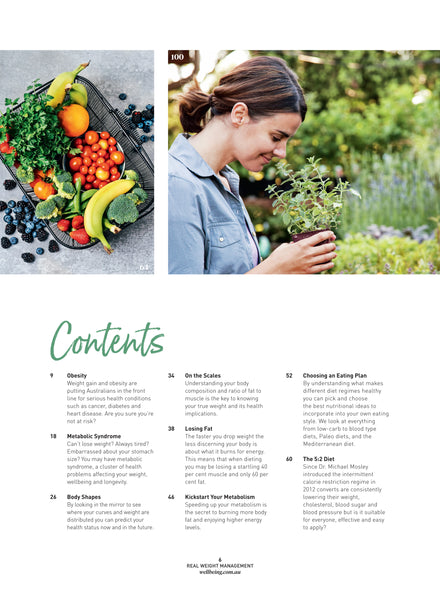 WellBeing Real Weight Management Bookazine 2021 table of contents 1